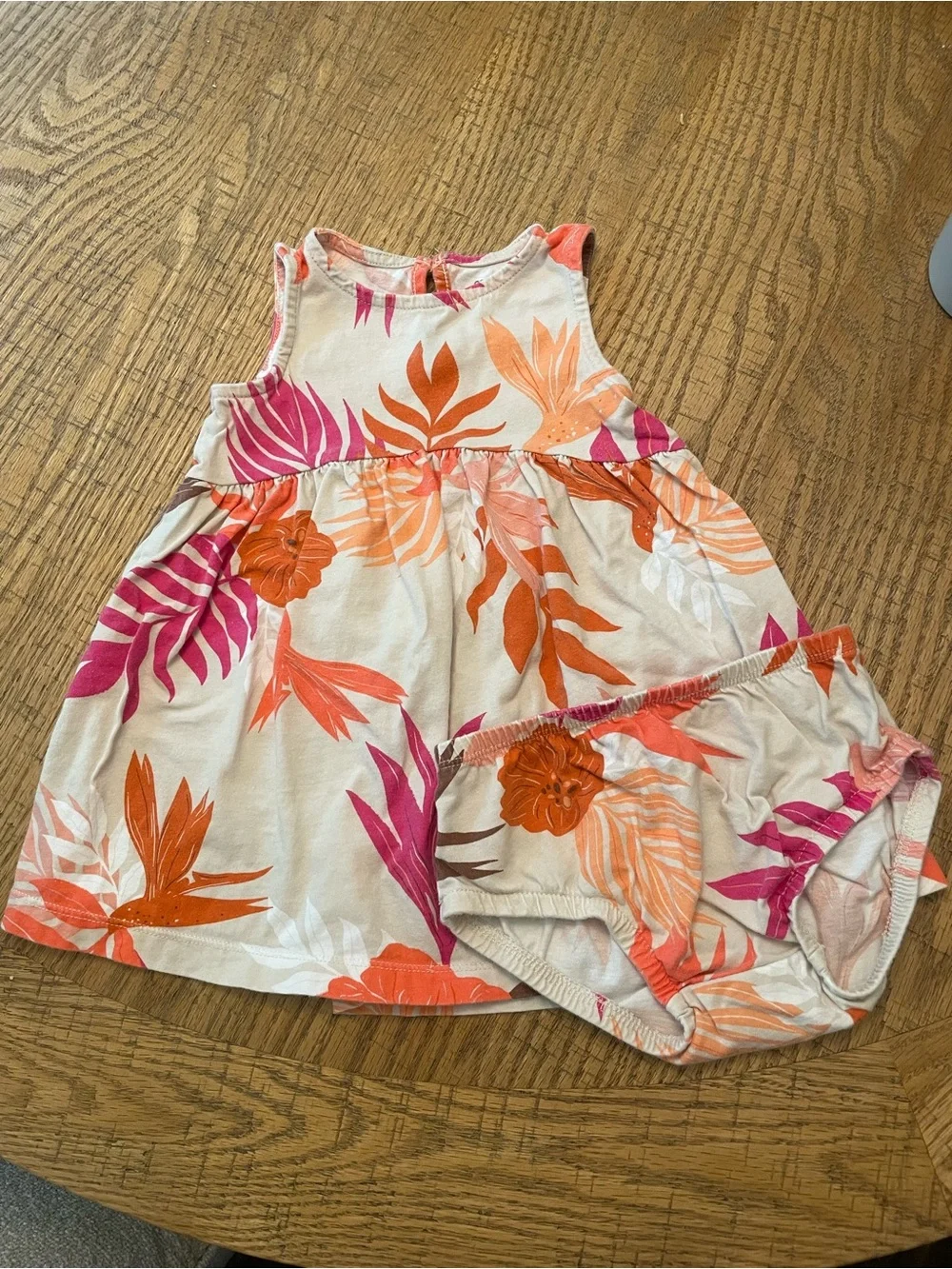 4/$12 Carters tropical print dress and bloomer set